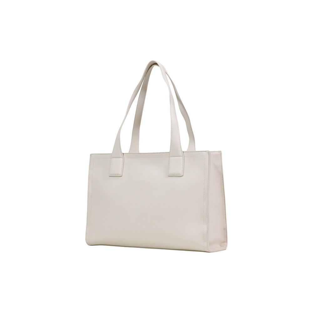This Large Shoulder Handbag by Love Moschino for women in polyethylene & polyurethane and beige presents a sculptural silhouette featuring a secure , ample , and versatile shoulder-strap & handle for a sculptural finish.