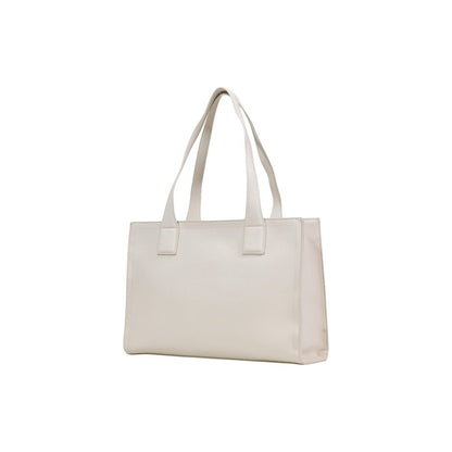 This Large Shoulder Handbag by Love Moschino for women in polyethylene & polyurethane and beige presents a sculptural silhouette featuring a secure , ample , and versatile shoulder-strap & handle for a sculptural finish.