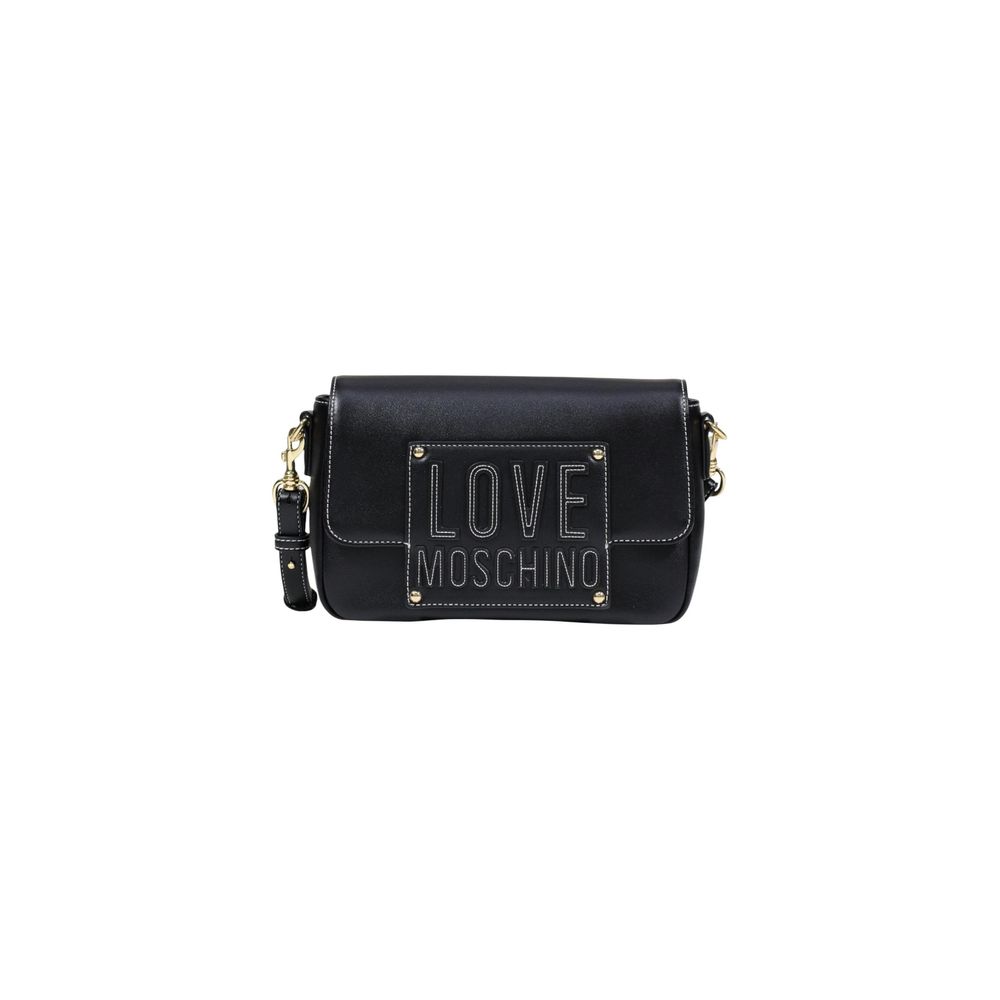 Love Moschino Polyethylene & Polyurethane Small Crossbody Handbag - Black Gold