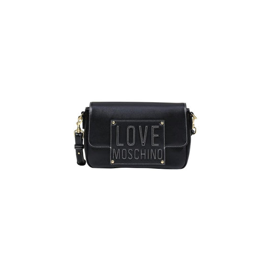 Love Moschino Polyethylene & Polyurethane Small Crossbody Handbag - Black Gold