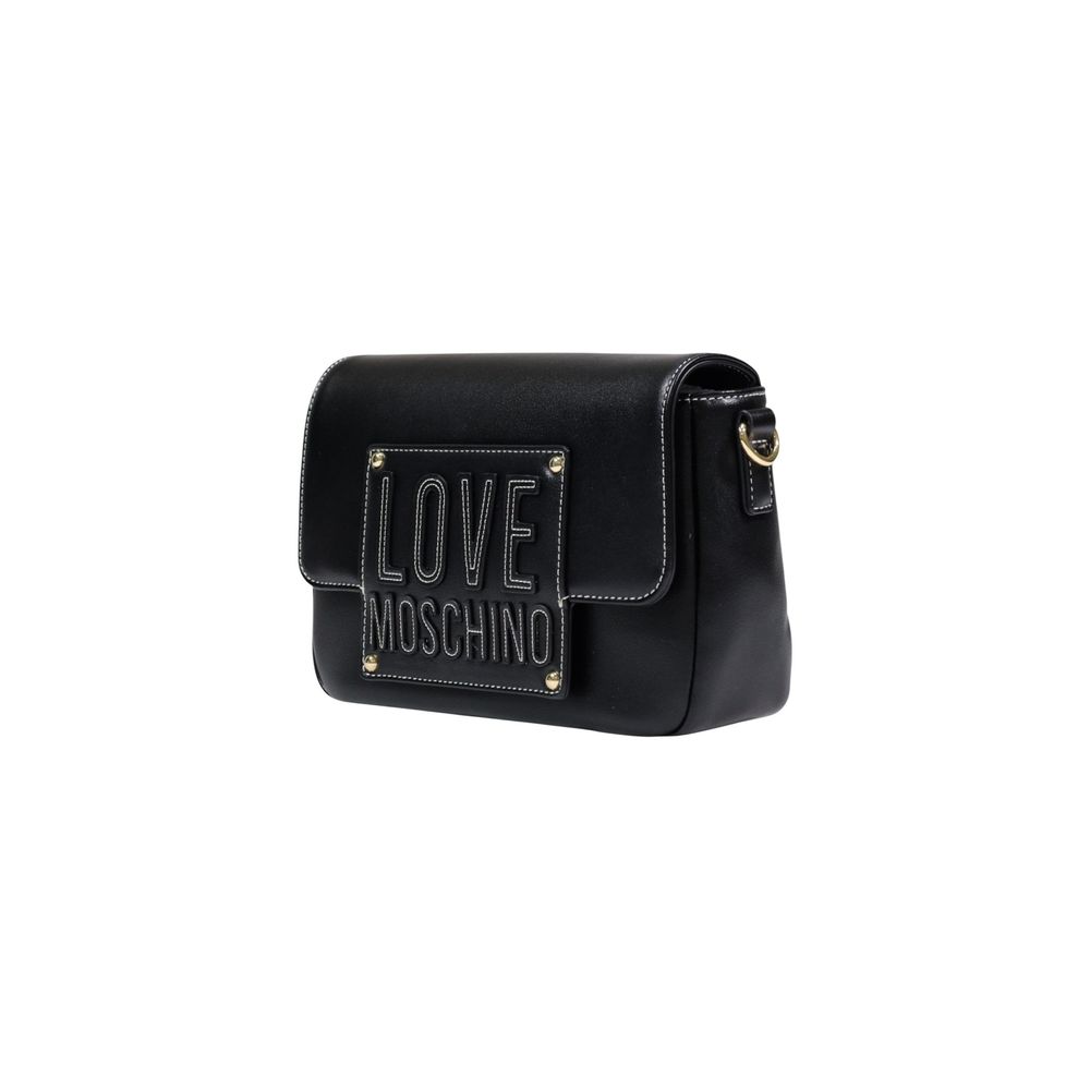 Love Moschino Polyethylene & Polyurethane Small Crossbody Handbag - Black Gold