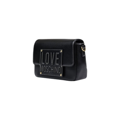Love Moschino Polyethylene & Polyurethane Small Crossbody Handbag - Black Gold