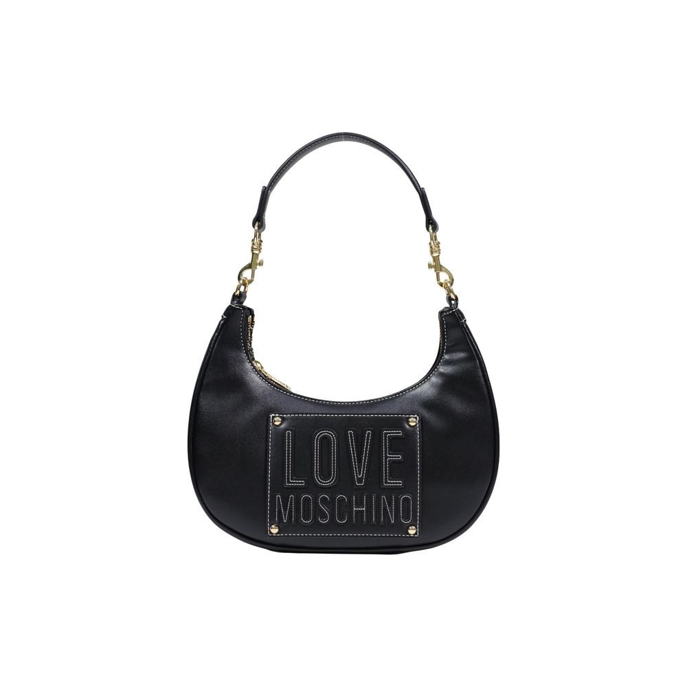 Love Moschino Polyethylene & Polyurethane Small Shoulder Evening Handbag - Black Gold