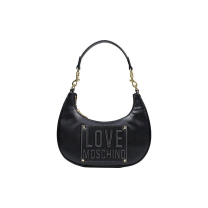 Love Moschino Polyethylene & Polyurethane Small Shoulder Evening Handbag - Black Gold