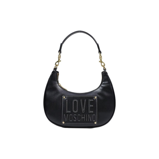 Love Moschino Polyethylene & Polyurethane Small Shoulder Evening Handbag - Black Gold