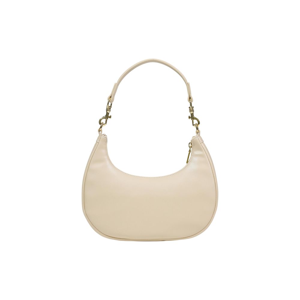 This Small Shoulder Evening Handbag by Love Moschino for women in polyethylene & polyurethane and cream & gold presents a sculptural silhouette featuring a secure , ample , and versatile shoulder-strap & handle for a sculptural finish.