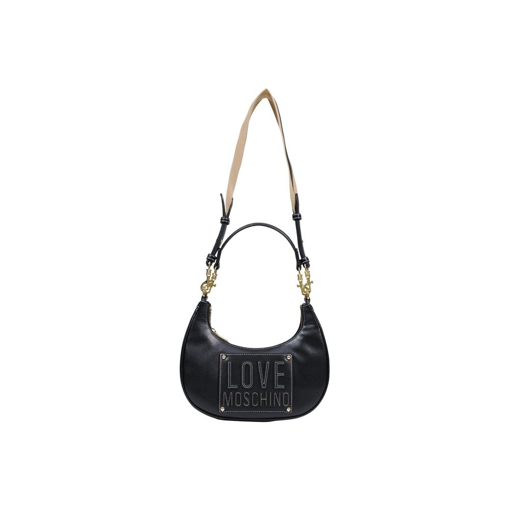 Love Moschino Polyethylene & Polyurethane Small Shoulder Evening Handbag - Black Gold