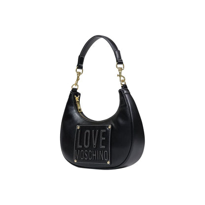 Love Moschino Polyethylene & Polyurethane Small Shoulder Evening Handbag - Black Gold