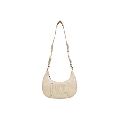 Small Shoulder Evening Handbag by Love Moschino for women in polyethylene & polyurethane cream & gold presents a ornamental silhouette, showcasing a secure , ample , and versatile shoulder-strap & handle for a ornamental finish.