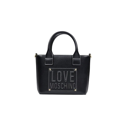Love Moschino Polyethylene & Polyurethane Small Shoulder Evening Handbag - Black
