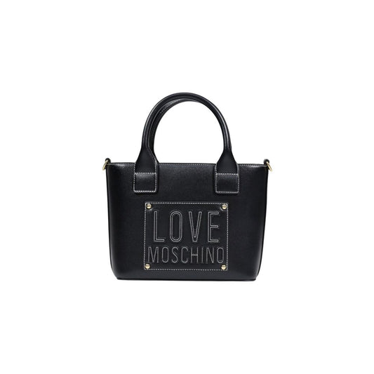 Love Moschino Polyethylene & Polyurethane Small Shoulder Evening Handbag - Black