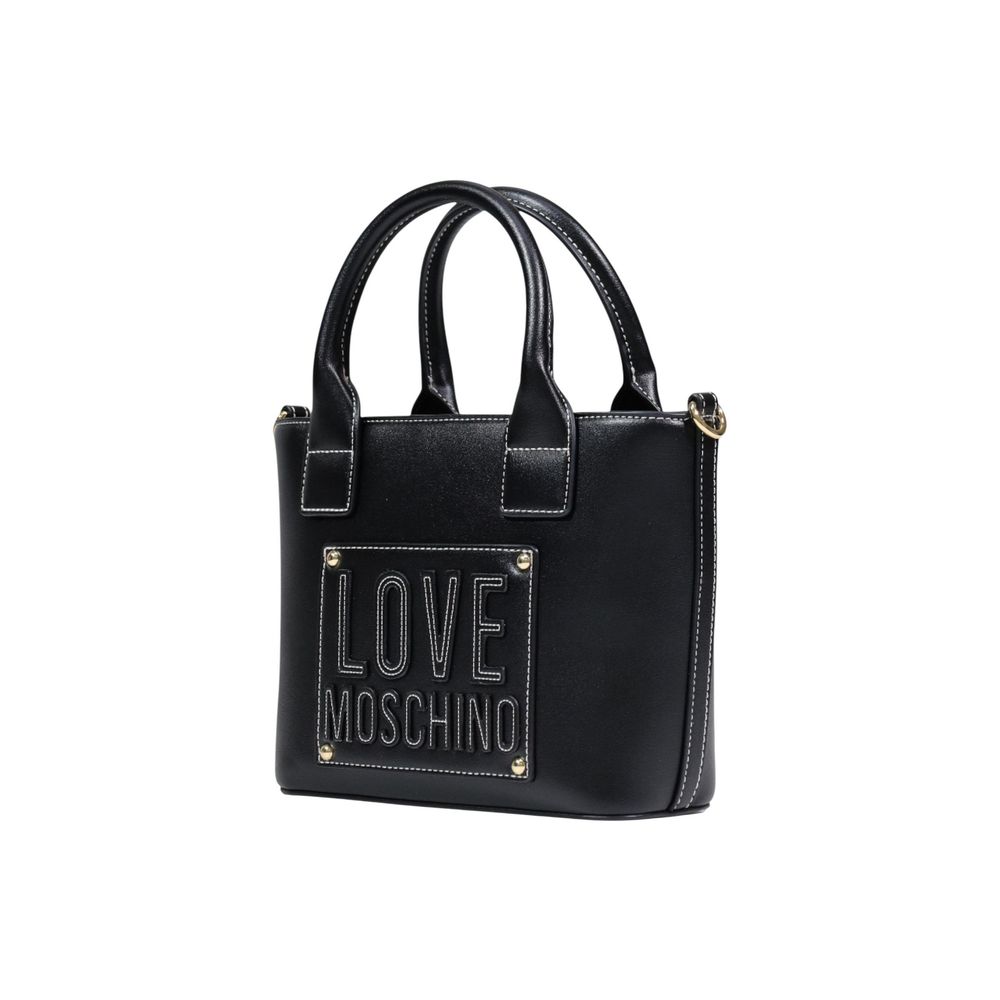 Love Moschino Polyethylene & Polyurethane Small Shoulder Evening Handbag - Black