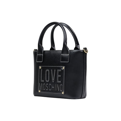 Love Moschino Polyethylene & Polyurethane Small Shoulder Evening Handbag - Black