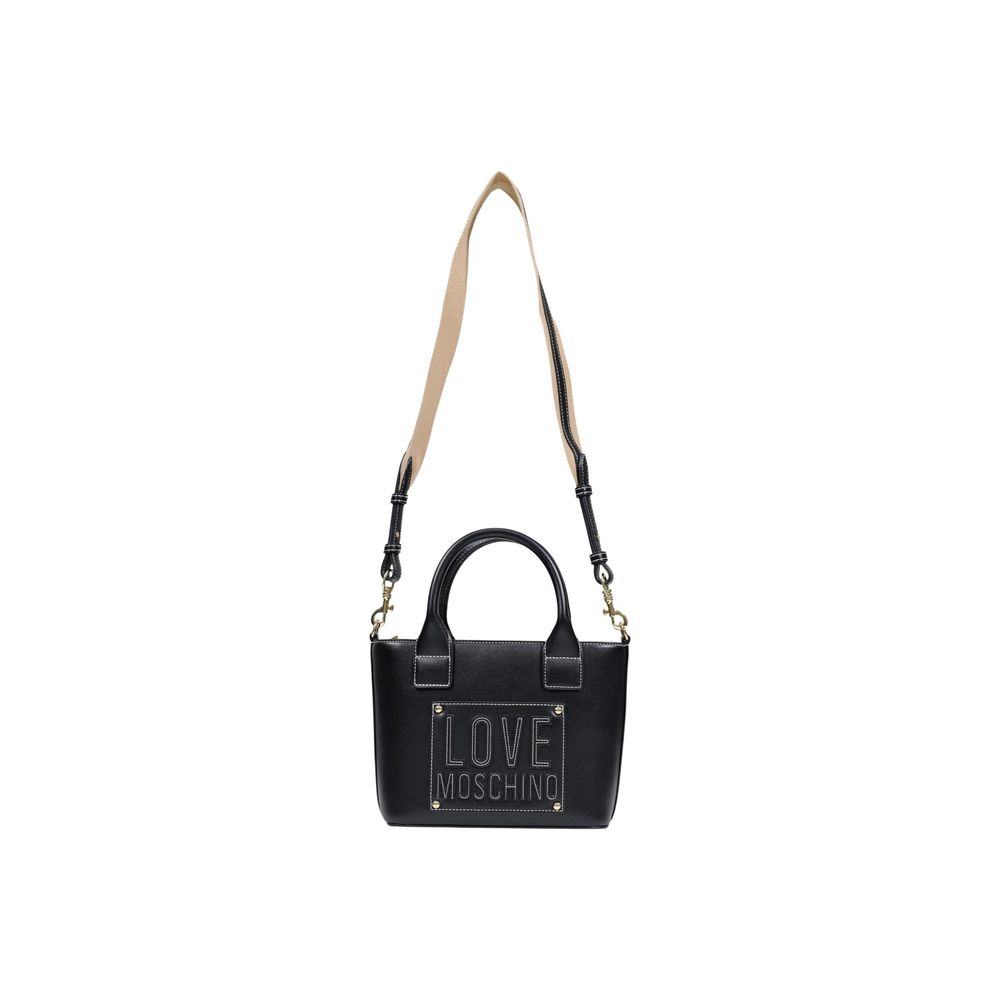 Love Moschino Polyethylene & Polyurethane Small Shoulder Evening Handbag - Black