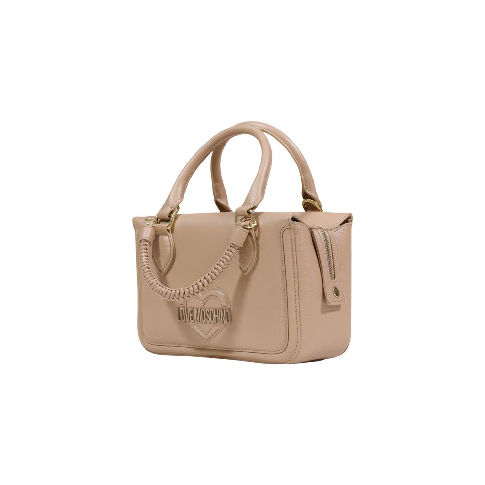 Love Moschino Polyethylene & Polyurethane Medium Handbag - Beige