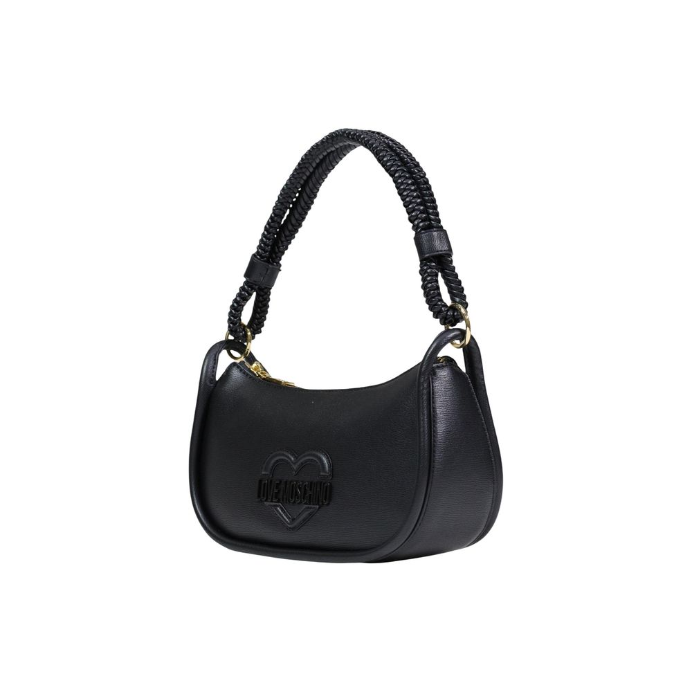 Small Evening Handbag by Love Moschino for women in polyethylene & polyurethane black & signature features a ornamental silhouette, showcasing a secure zipper, ample , and ornamental handle for a sophisticated look.