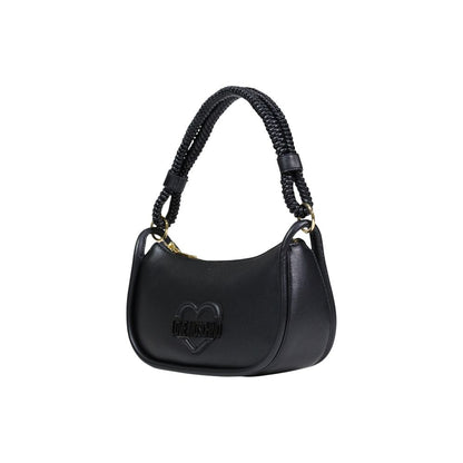Small Evening Handbag by Love Moschino for women in polyethylene & polyurethane black & signature features a ornamental silhouette, showcasing a secure zipper, ample , and ornamental handle for a sophisticated look.