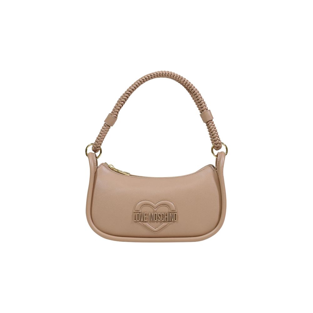 Small Evening Handbag by Love Moschino for women in polyethylene & polyurethane beige features a ornamental silhouette, showcasing a secure zipper, ample , and ornamental handle for a sophisticated look.