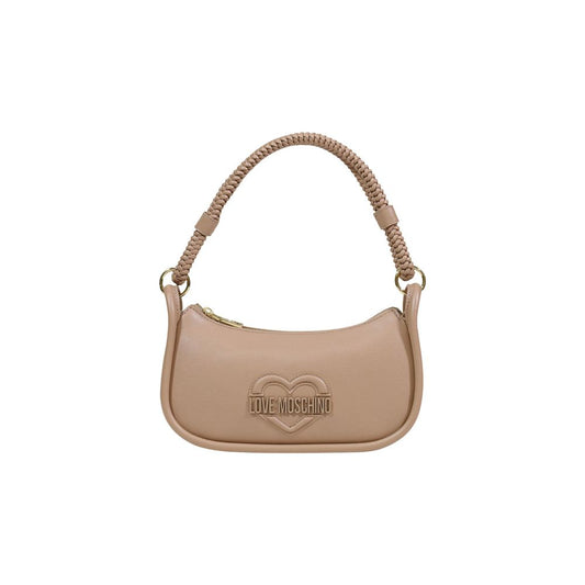 Small Evening Handbag by Love Moschino for women in polyethylene & polyurethane beige features a ornamental silhouette, showcasing a secure zipper, ample , and ornamental handle for a sophisticated look.