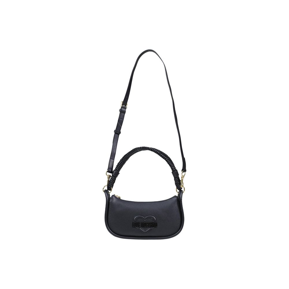 Small Evening Handbag by Love Moschino for women in polyethylene & polyurethane black & signature features an refined silhouette, showcasing a secure zipper, ample , and versatile handle for a sophisticated refined aesthetic.