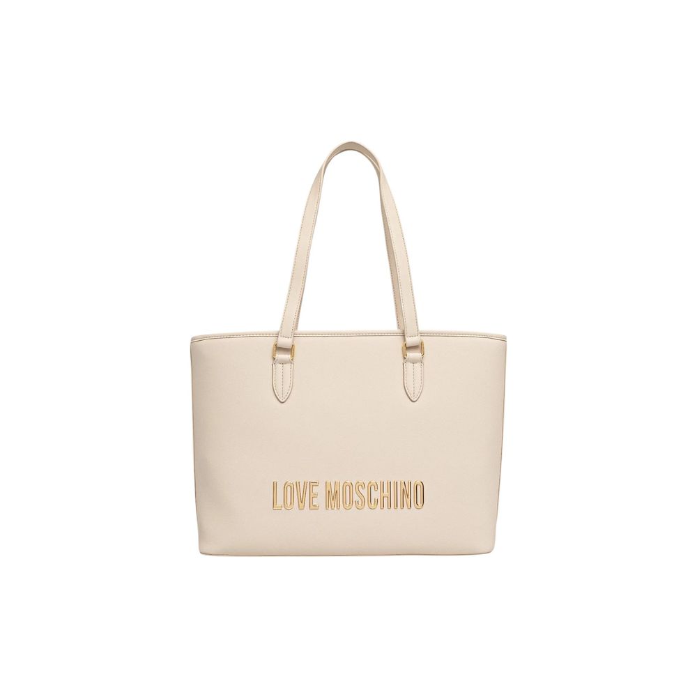 This Large Handbag by Love Moschino for women in polyethylene & polyurethane and beige presents a sculptural silhouette featuring a secure , ample , and versatile handle for a sculptural finish.