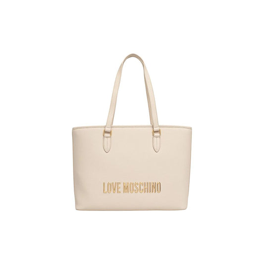 This Large Handbag by Love Moschino for women in polyethylene & polyurethane and beige presents a sculptural silhouette featuring a secure , ample , and versatile handle for a sculptural finish.