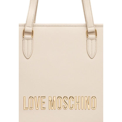 Large Handbag by Love Moschino for women in polyethylene & polyurethane beige features a exquisite silhouette, showcasing a secure and exquisite with versatile handle for a exquisite finish.