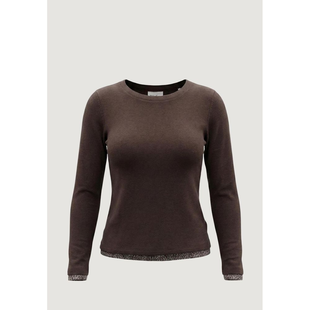 T-Shirt by Street One for women in stretch cotton brown showcases a chic silhouette, artfully detailed with a chic and for a chic finish.