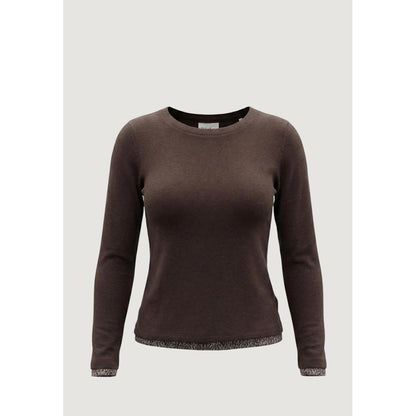 T-Shirt by Street One for women in stretch cotton brown showcases a chic silhouette, artfully detailed with a chic and for a chic finish.