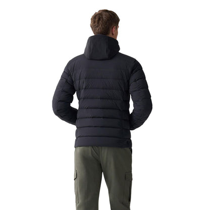 Hooded Overcoat by Colmar Originals for men in stretch polyamide black features a cosy chic silhouette, artfully detailed with a sophisticated hooded neckline and premium pockets, hooded & insulated for a cosy chic finish.
