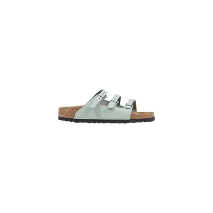 Flat Sandals by Birkenstock for women in leather & cork green features an statuesque Women's Leather & Cork Flat Sandals silhouette with a refined flat and elegant .