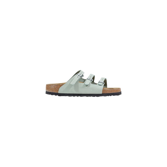Flat Sandals by Birkenstock for women in leather & cork green features an statuesque Women's Leather & Cork Flat Sandals silhouette with a refined flat and elegant .