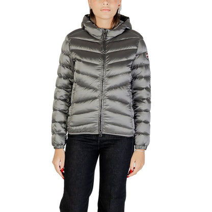 Hooded Overcoat by Colmar Originals for women in polyamide gray features an voluminous silhouette, showcasing distinct thermal, lightweight, hooded & insulated and a voluminous hooded neckline for a truly voluminous aesthetic.