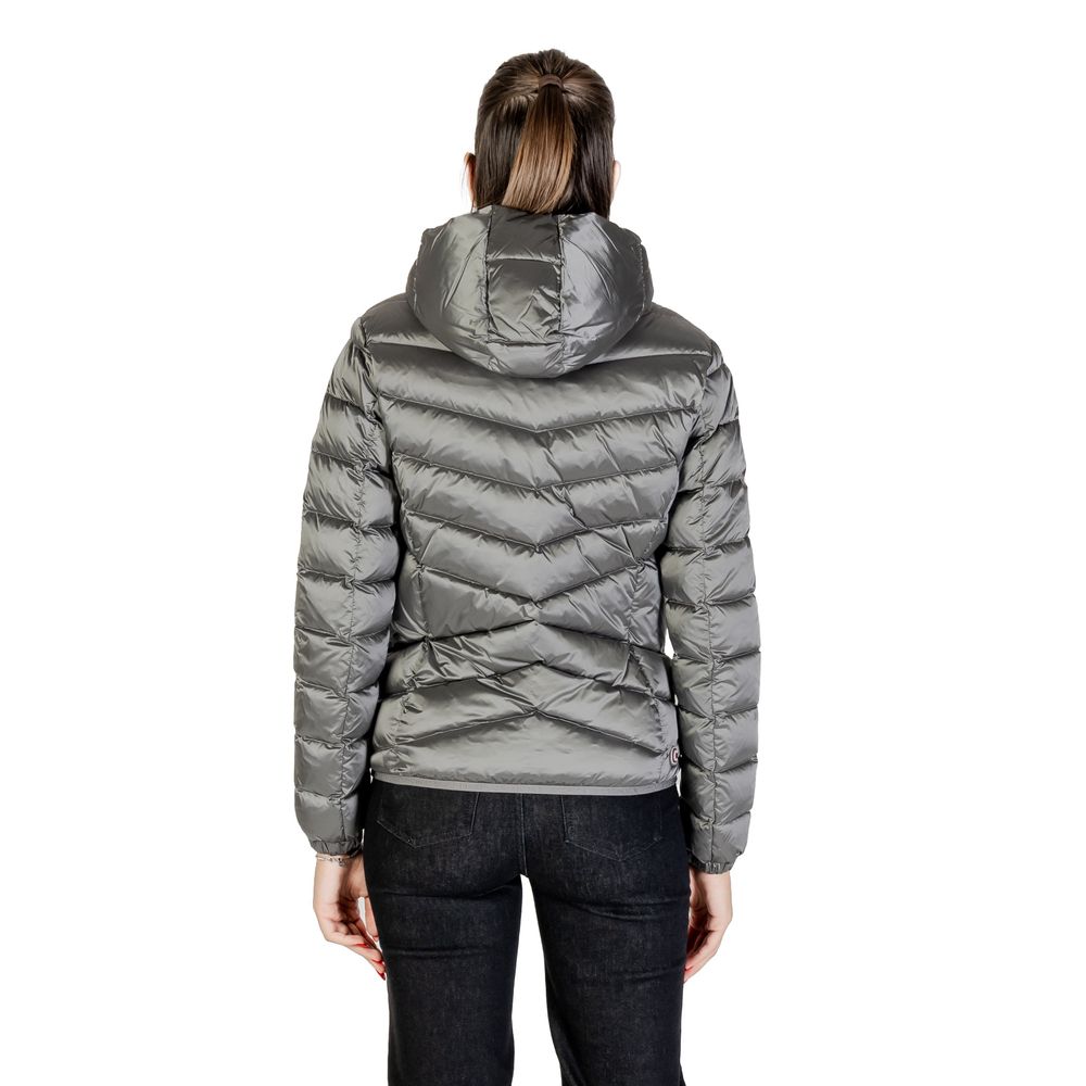 Hooded Overcoat by Colmar Originals for women in polyamide gray showcases a enveloping silhouette, detailed with distinctive thermal, lightweight, hooded & insulated and a enveloping hooded neckline.