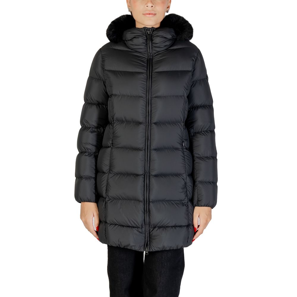 Hooded Overcoat by Colmar Originals for women in polyester faux fur black features a cosy chic silhouette, artfully detailed with a sophisticated hooded neckline and premium thermal, lightweight, pockets, hooded & insulated for a cosy chic finish.