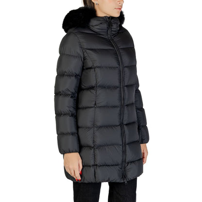 Hooded Overcoat by Colmar Originals for women in polyester faux fur black features an satoral silhouette, showcasing a sophisticated hooded neckline and satoral thermal, lightweight, pockets, hooded & insulated for a premium, timeless look.