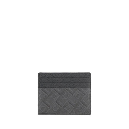 Cardholder Wallet by Ferragamo for men in bos taurus calf leather gray, monogram & print presents a refined silhouette, artfully capturing the essence of the Gancini Bos Taurus Calf Leather Cardholder Wallet design with sophisticated card-organization for a refined look.