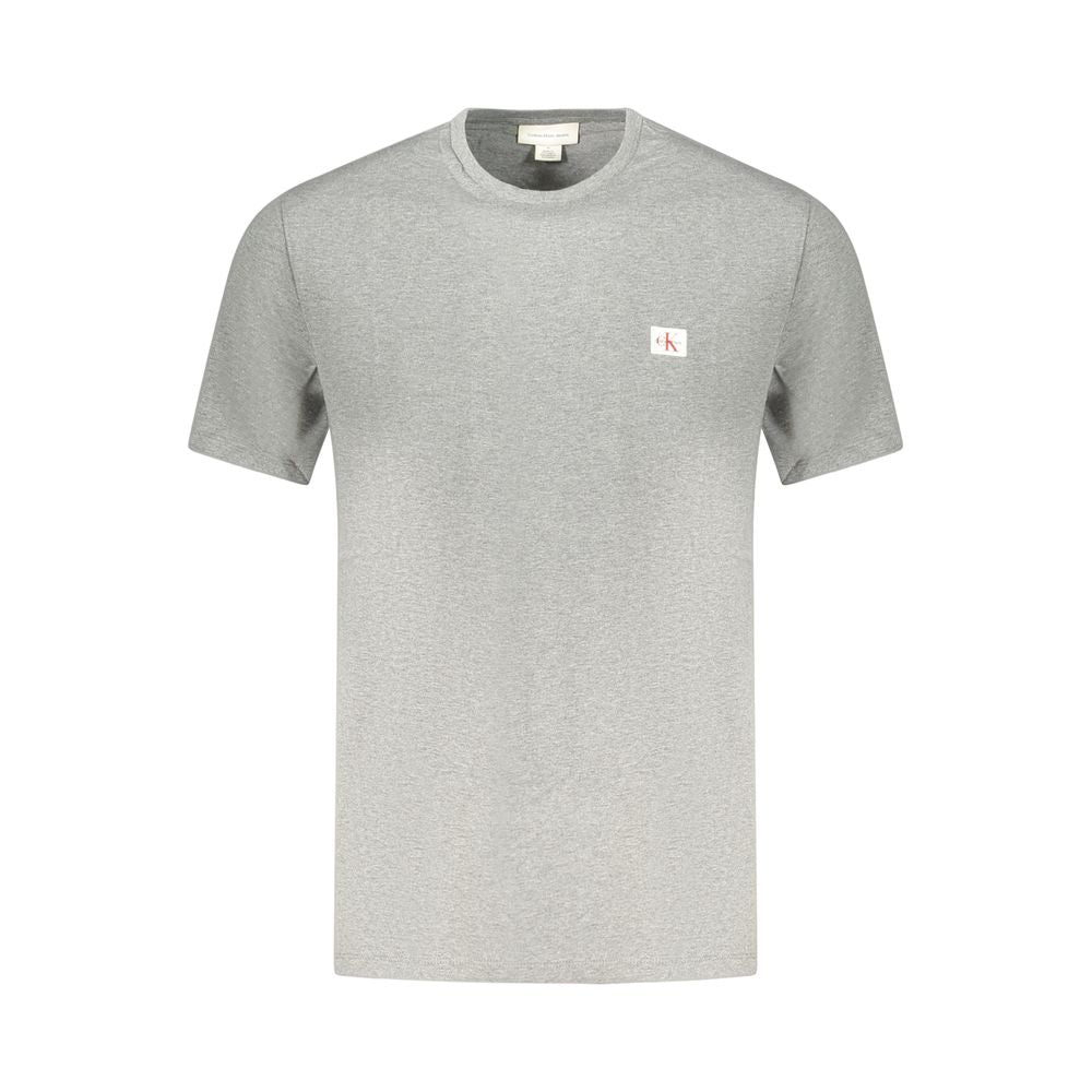 T-Shirt by Calvin Klein for men in cotton gray showcases a chic silhouette, artfully detailed with a chic and for a chic finish.