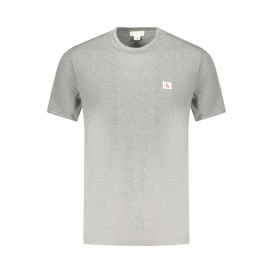 T-Shirt by Calvin Klein for men in cotton gray showcases a chic silhouette, artfully detailed with a chic and for a chic finish.