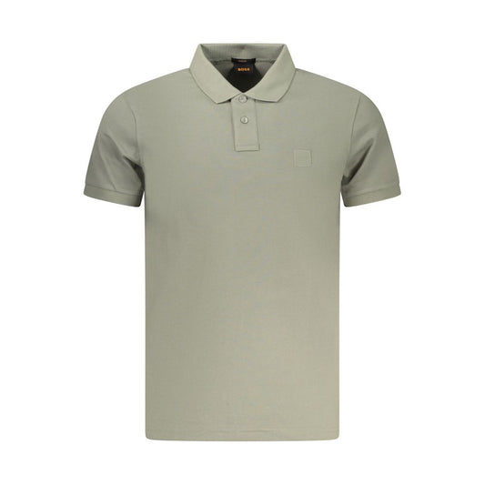 Polo Shirt by Hugo Boss for men in cotton beige & green presents a distinguished silhouette, showcasing a sophisticated and distinguished for a truly distinguished finish.