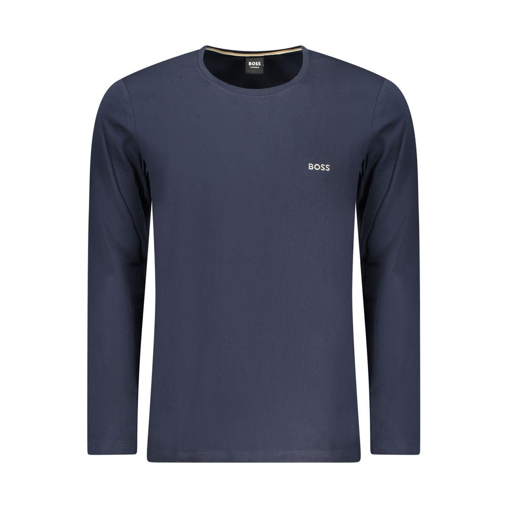Sweatshirt by Hugo Boss for men in stretch cotton blue presents a smart casual silhouette, featuring a smart casual and for a sophisticated look.