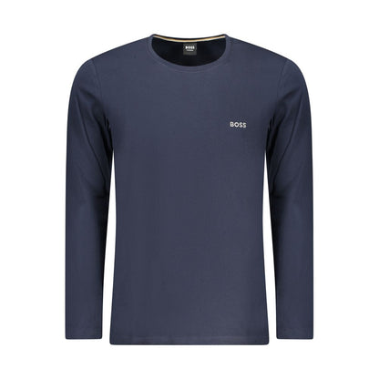 Sweatshirt by Hugo Boss for men in stretch cotton blue presents a smart casual silhouette, featuring a smart casual and for a sophisticated look.