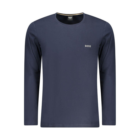 Sweatshirt by Hugo Boss for men in stretch cotton blue presents a smart casual silhouette, featuring a smart casual and for a sophisticated look.