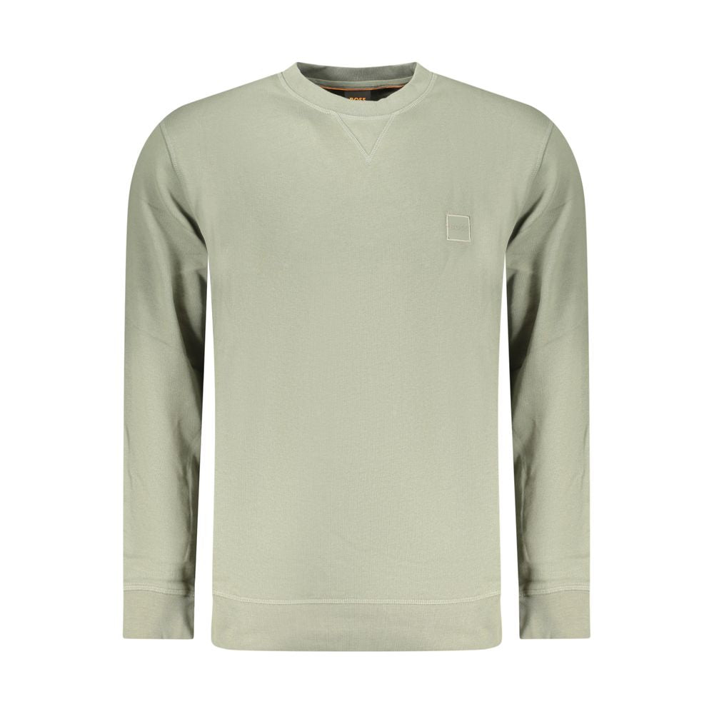Sweatshirt by Hugo Boss for men in cotton green features an enviable silhouette, showcasing a premium and refined crew neckline for a truly enviable finish.