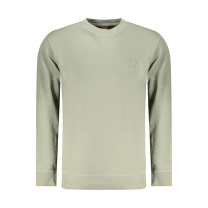 Sweatshirt by Hugo Boss for men in cotton green features an enviable silhouette, showcasing a premium and refined crew neckline for a truly enviable finish.