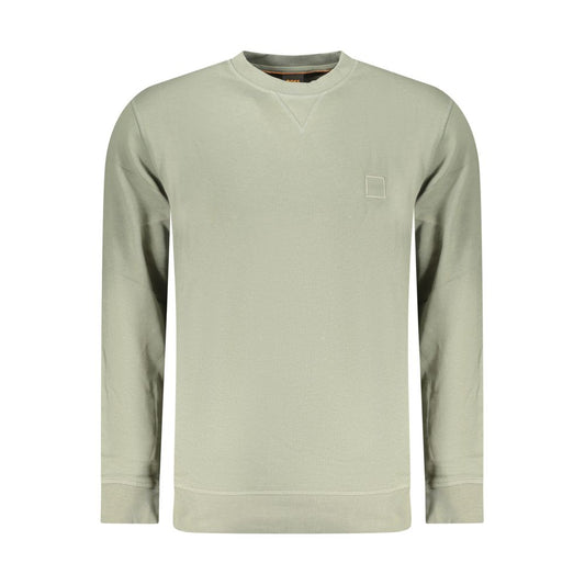 Sweatshirt by Hugo Boss for men in cotton green features an enviable silhouette, showcasing a premium and refined crew neckline for a truly enviable finish.