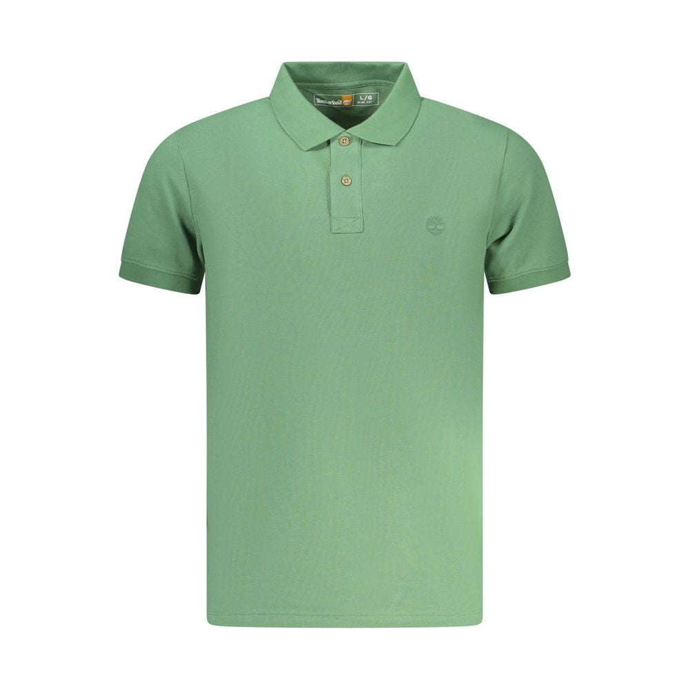 Polo Shirt by Timberland for men in cotton green presents a sleek silhouette, featuring a refined and for a sleek finish.