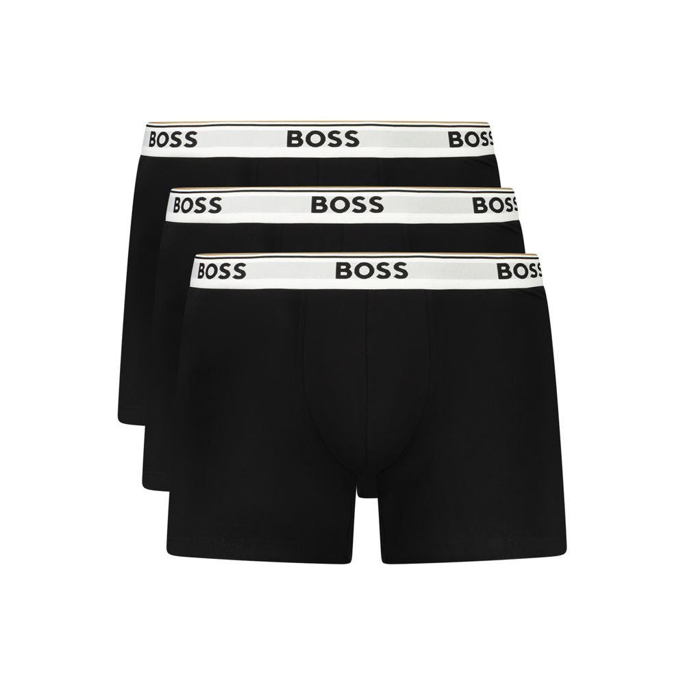 Underwear Boxer Shorts by Hugo Boss for men in stretch cotton black features an ethereal silhouette, showcasing the premium craftsmanship and ethereal style of the signature Men's Stretch Cotton Underwear Boxer Shorts collection.