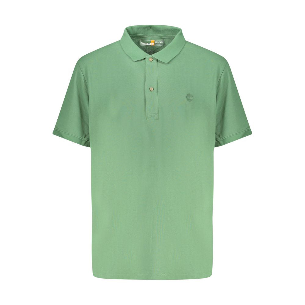 Polo Shirt by Timberland for men in cotton green presents a crisp silhouette, artfully detailed with a crisp and crisp .