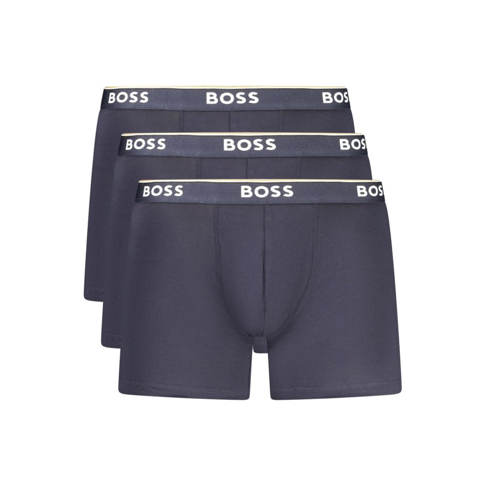 Underwear Boxer Shorts by Hugo Boss for men in stretch cotton blue features an understated silhouette, perfectly capturing the understated essence of the Men's Stretch Cotton Underwear Boxer Shorts design.